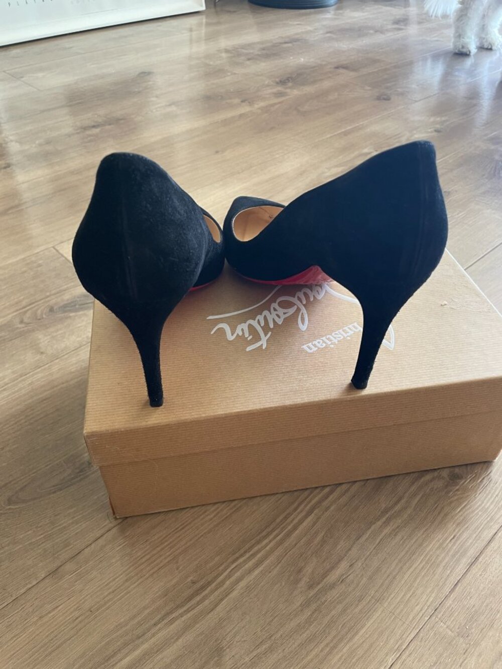 Christian Louboutin Pigalle 85 Black Suede Heels - Picture 3 of 7